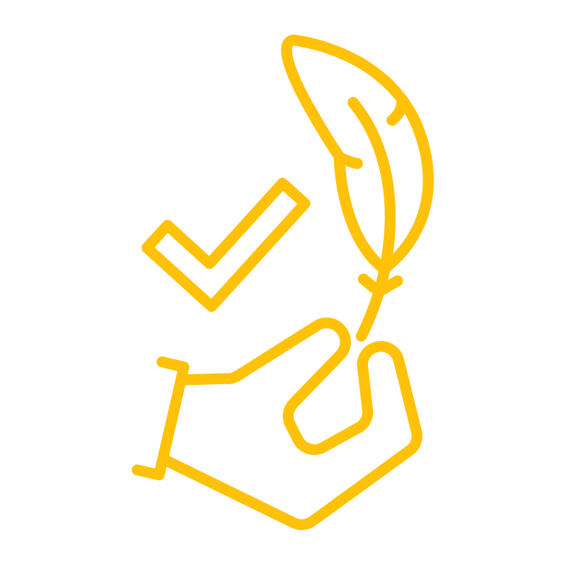 icon of a hand holding a feather representing how gentle Lateral Dental are