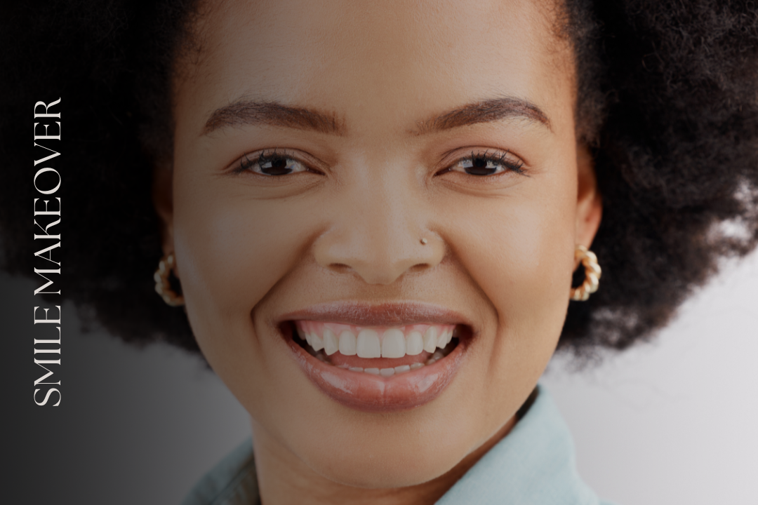 photo with a woman smiling at the camera after getting a smile makeover